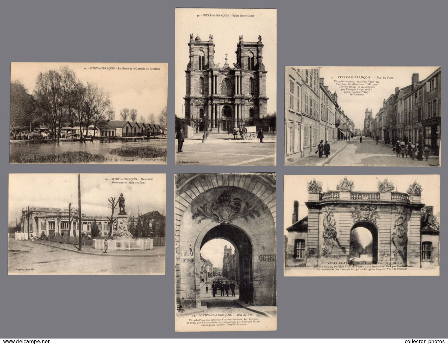 Vitry-le-François, France 1900s. Set Of 6 Unused Genuine Postcards [de42667] - Collections & Lots