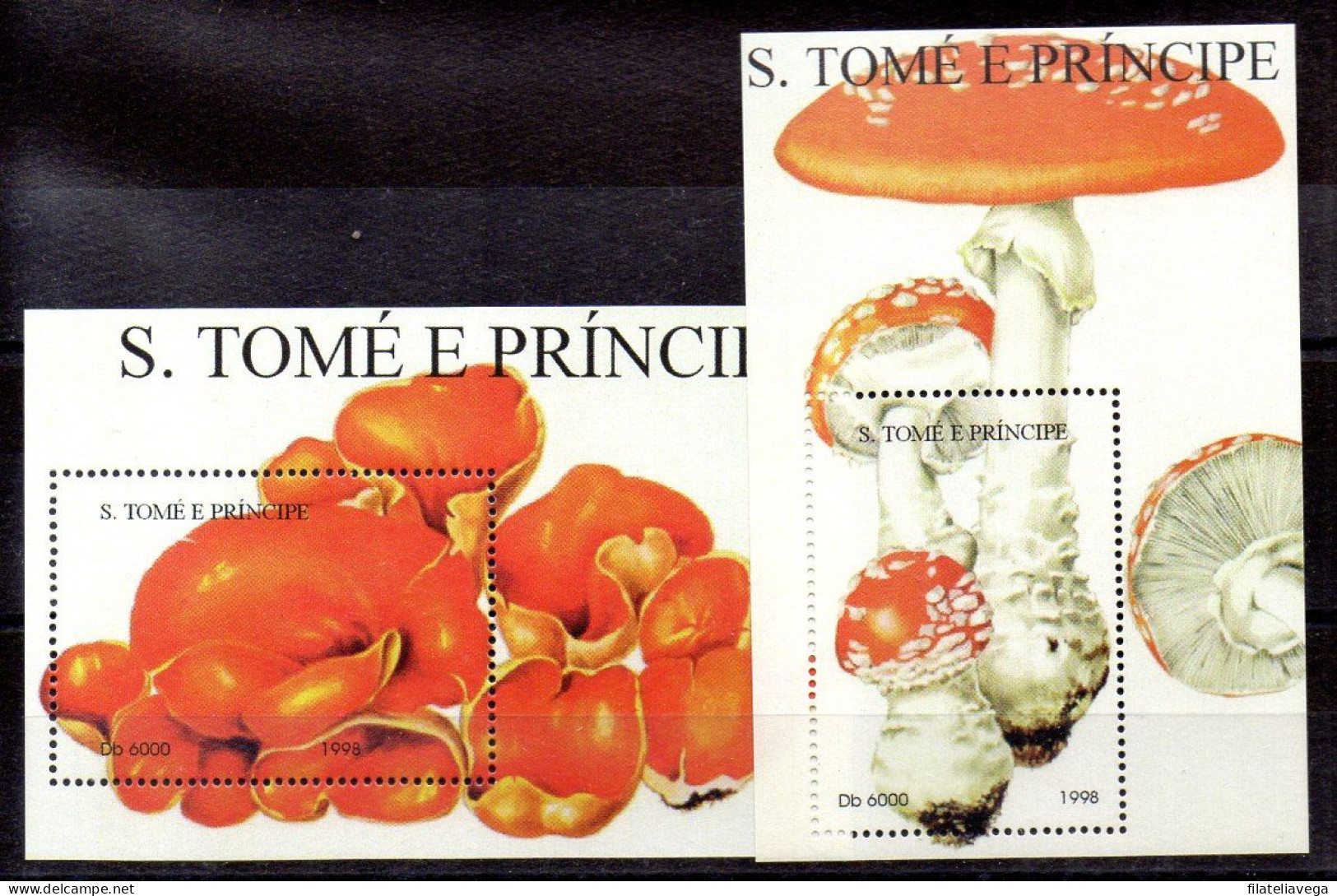 Sao Tome Y Príncipe Hojas Bloque Nº Michel 379/80** - Pilze