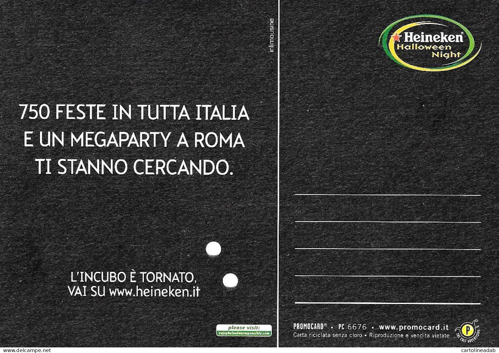 [MD9385] CPM - HEINEKEN HALLOWEEN NIGHT - PROMOCARD 6676 - PERFETTA - Non Viaggiata - Publicité