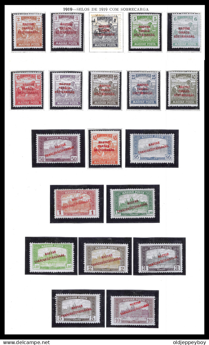 Hungary 1919 Magyar Tanacs Koztarasag Overprinted Stamps Unused MLH COMPLETE SET - Otros & Sin Clasificación