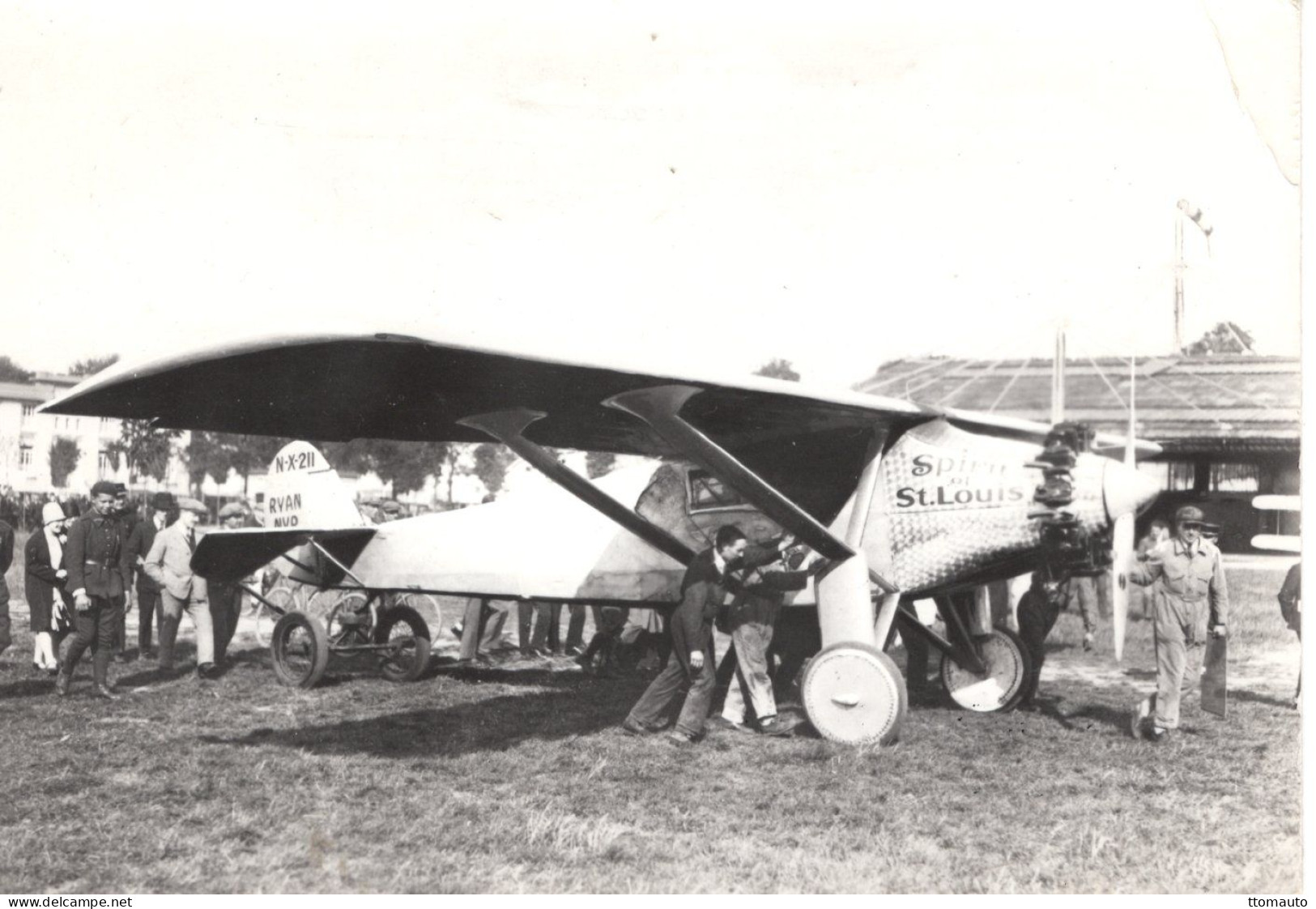 Charles Lindburgh And His Ryan Aeroplane 'Spirit Of Saint-Louis' Arrivée Bourget 1927 - Transfusine Promo Carte - 1919-1938: Between Wars