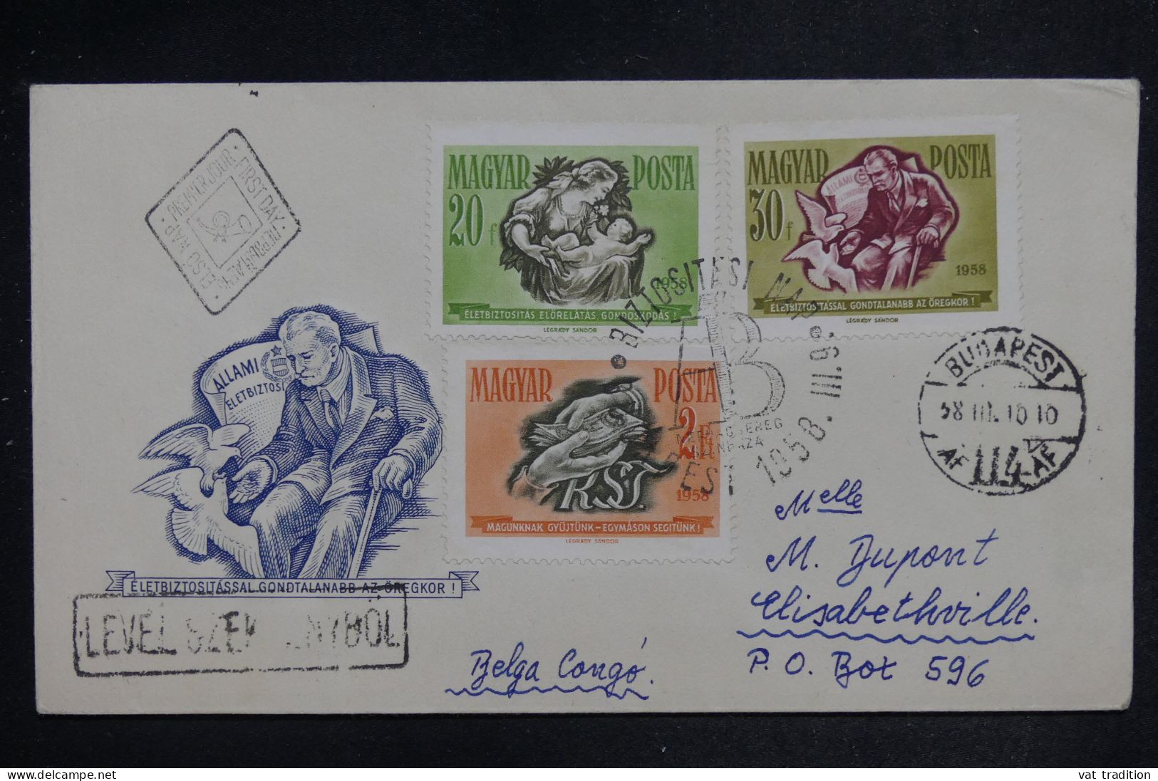 HONGRIE - Enveloppe FDC En 1958 Pour Le Congo Belge  - L 151981 - FDC