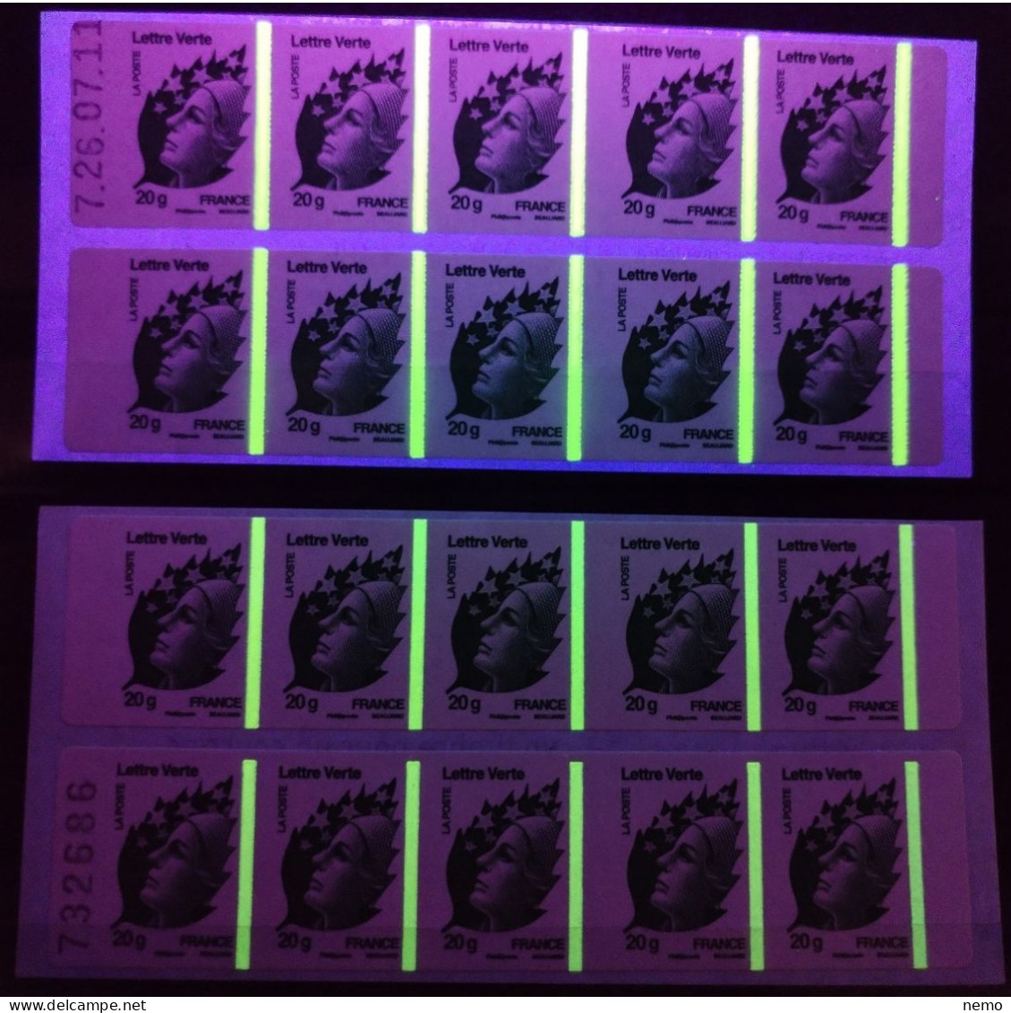 604-C2 CARNETS SAGEM. Date 26.07.11.  MARIANNE DE BEAUJARD. Le Timbre Vert - Modern : 1959-...