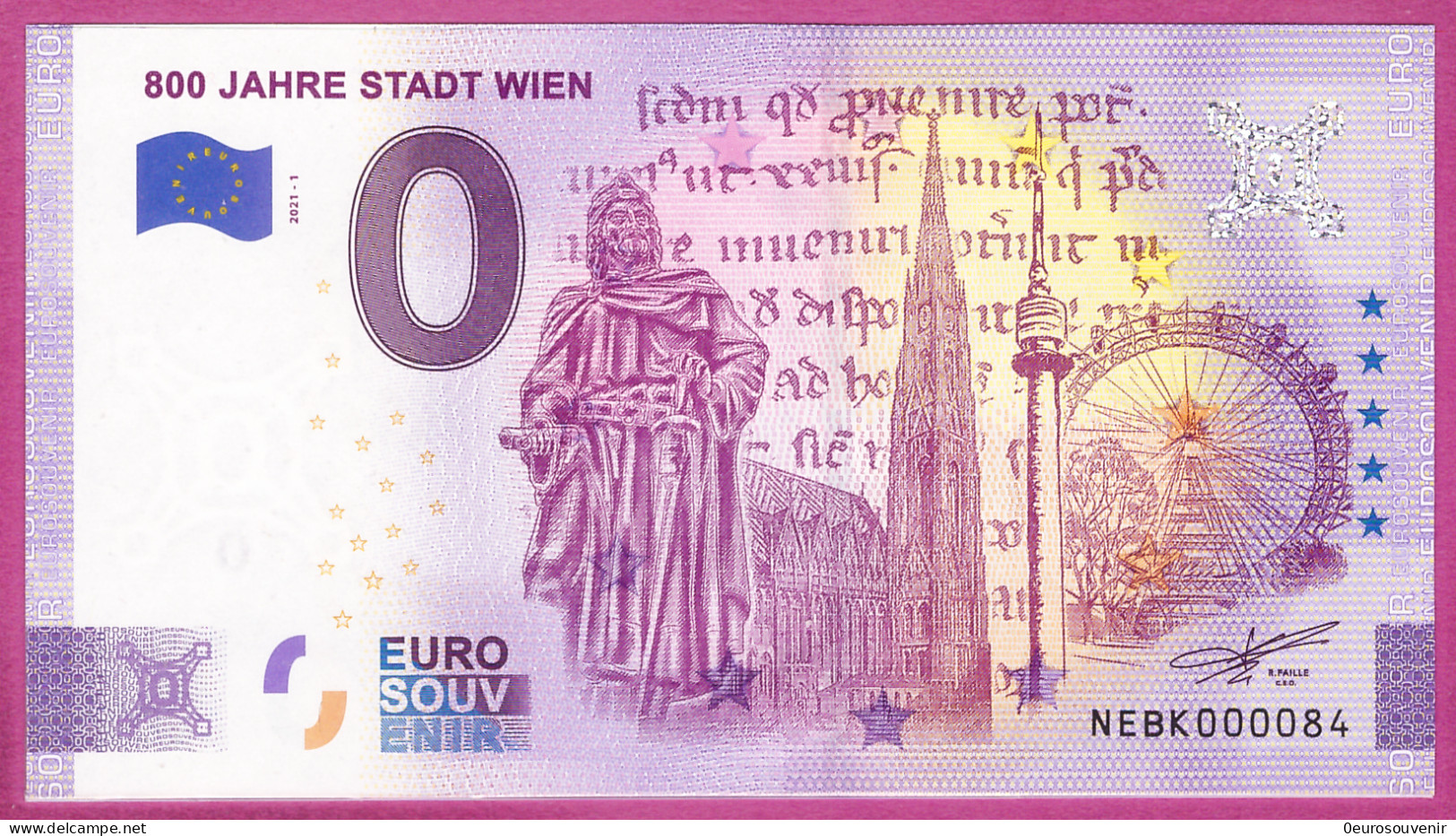 0-Euro NEBK 2021-1 800 JAHRE STADT WIEN - Pruebas Privadas