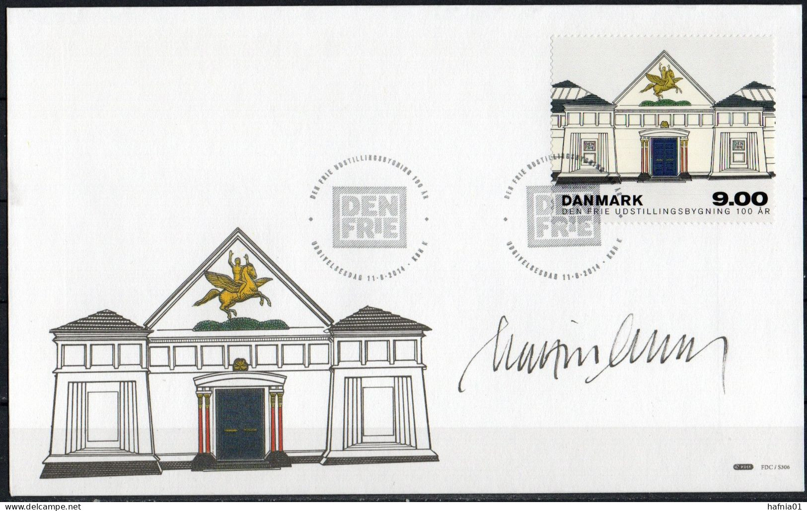 Martin Mörck. Denmark 2014. 100 Anniv Art House " Den Frie Udstillingsbygning". Michel 1790. FDC. Signed. - FDC