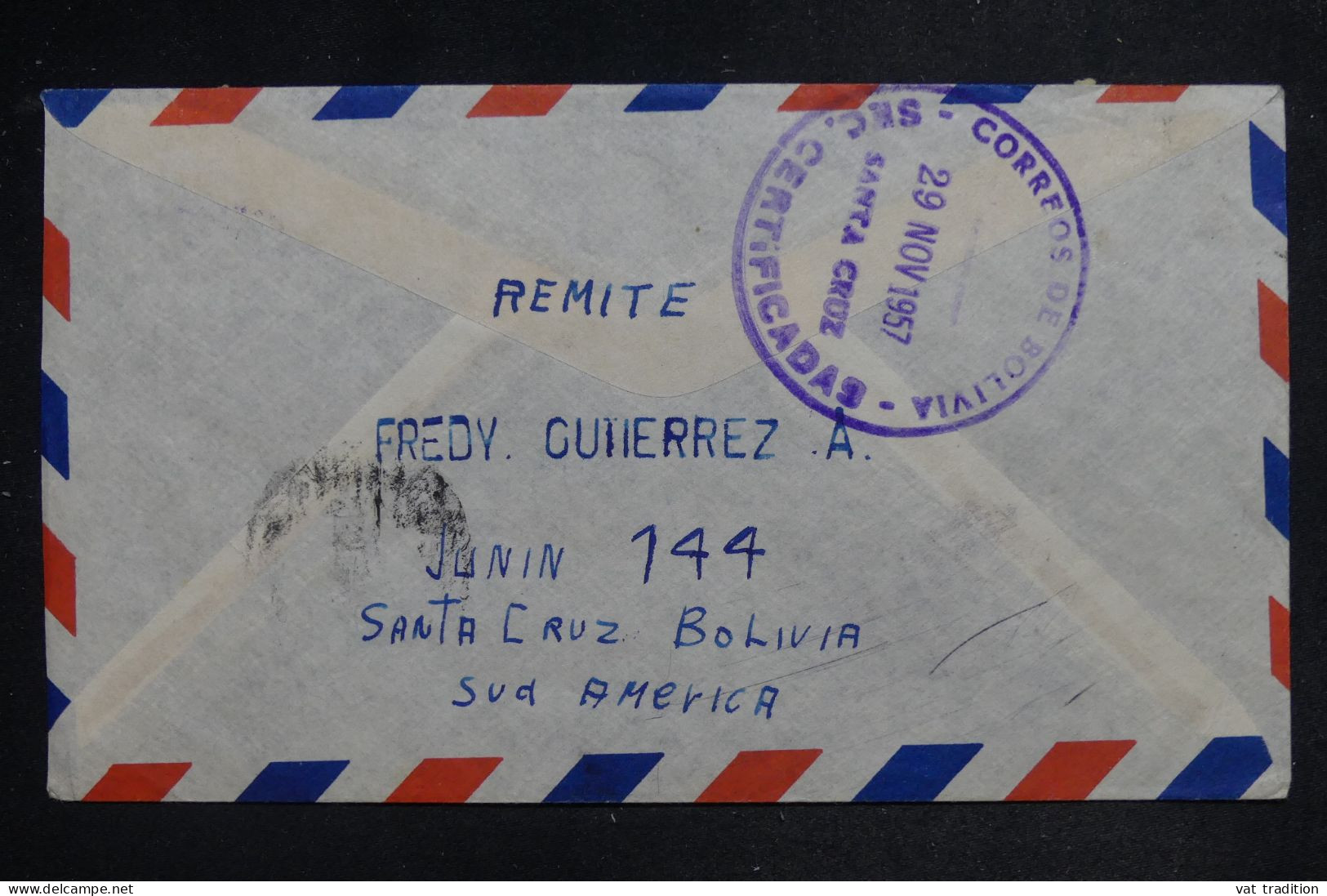 BOLIVIE - Enveloppe De Santa Cruz Pour Le Congo Belge En 1957 - L 151985 - Bolivia