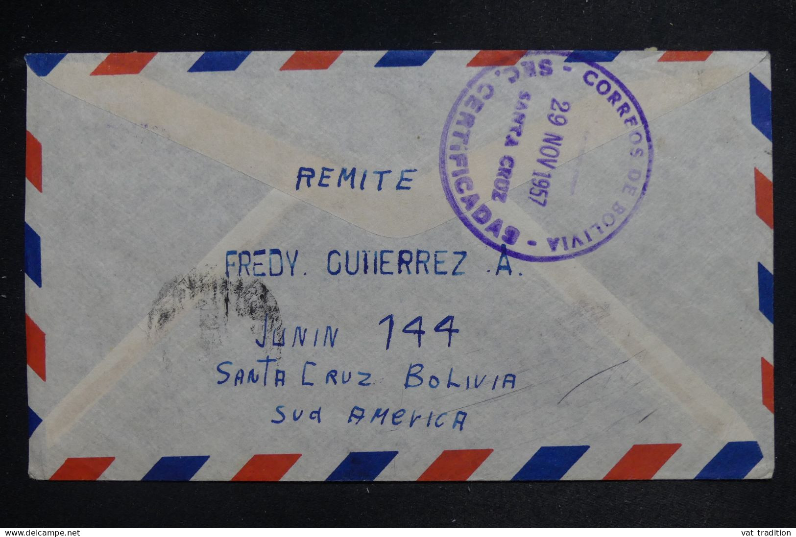 BOLIVIE - Enveloppe De Santa Cruz Pour Le Congo Belge En 1957 - L 151985 - Bolivien