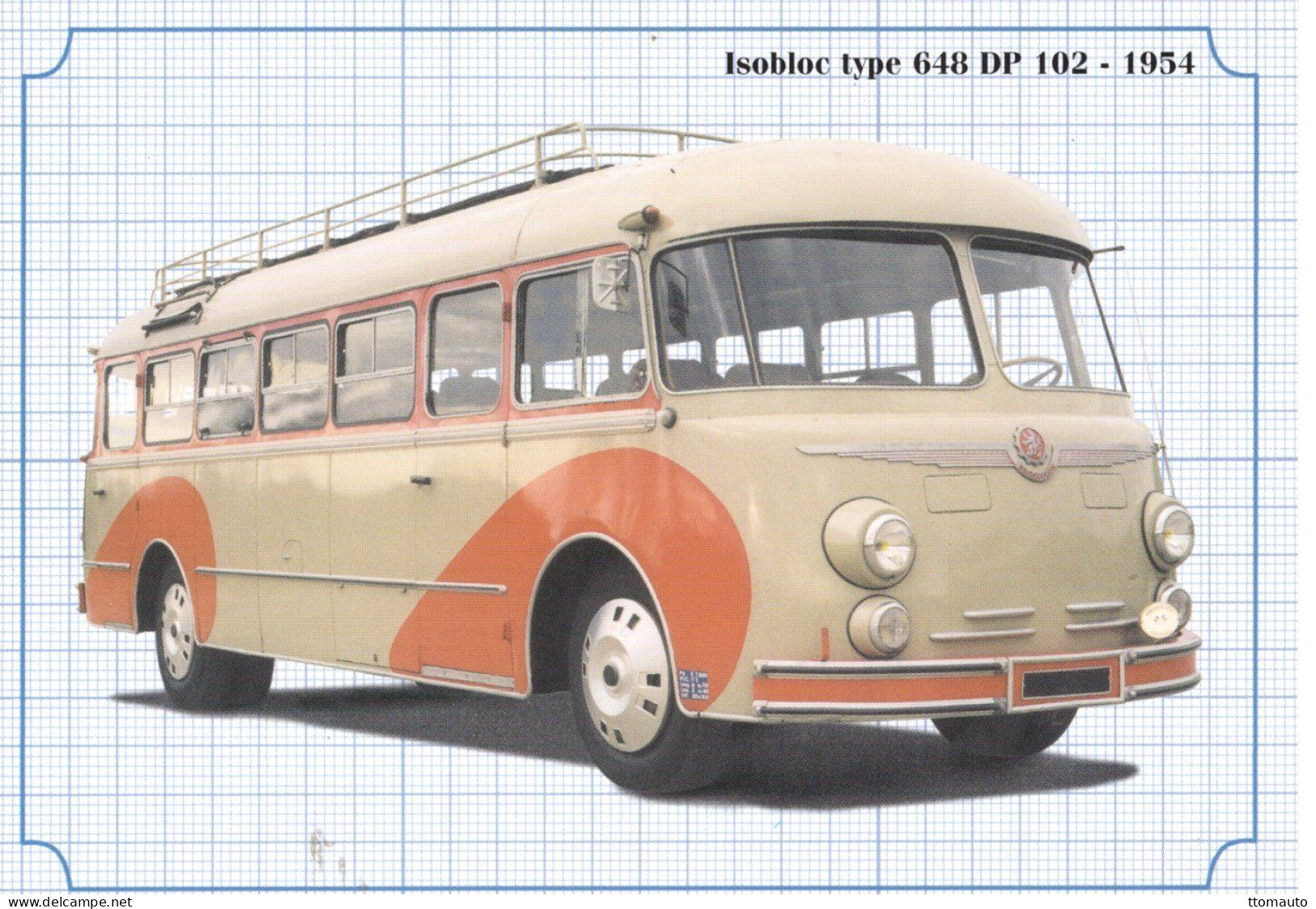 Isobloc Autobus Type 648 DP 102 (1954) - CPM - Autobús & Autocar