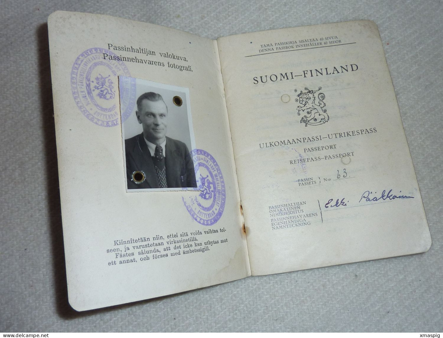 Finnland 1938 Consular Passport Reisepass Passeport - Historische Documenten