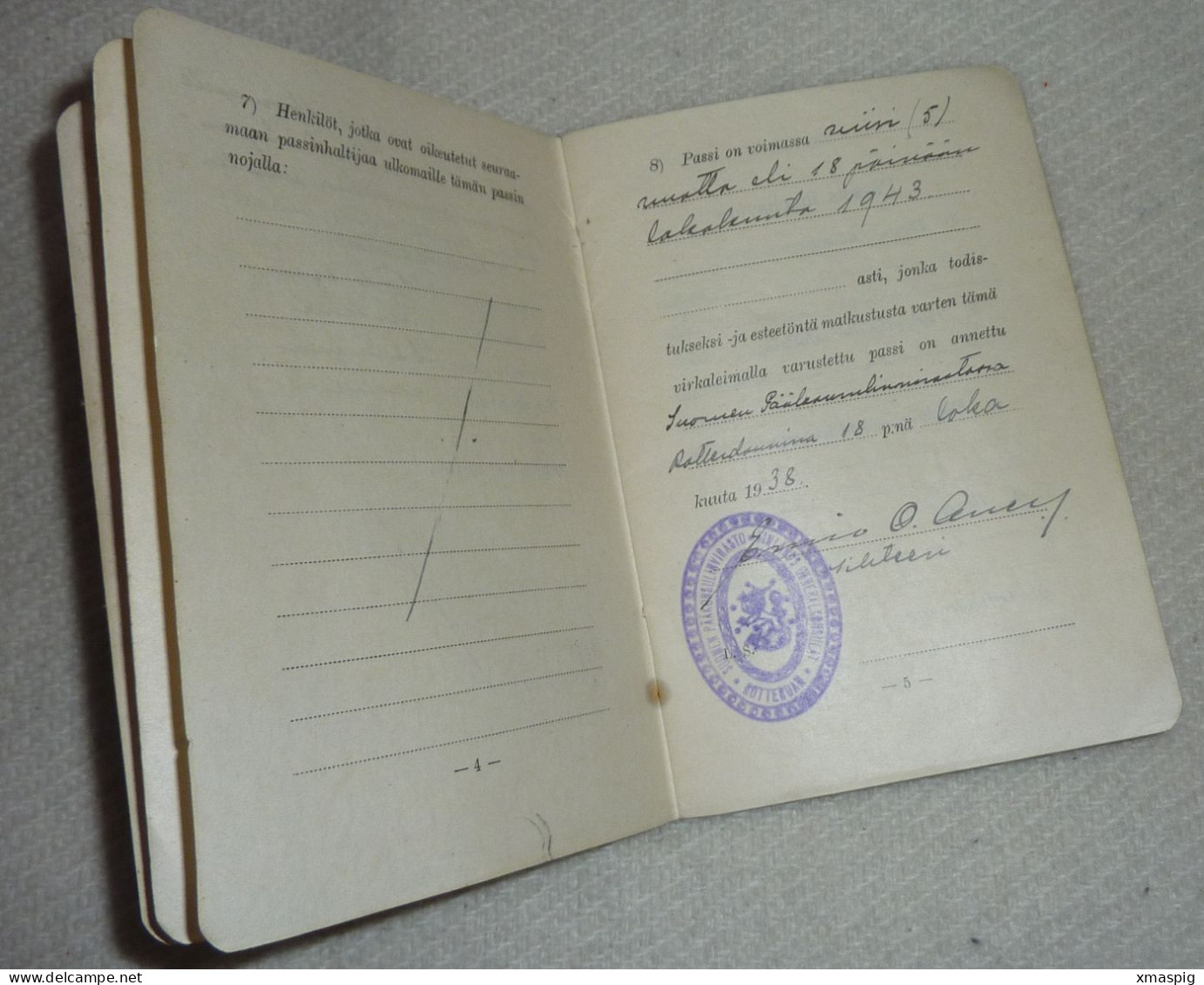 Finnland 1938 Consular Passport Reisepass Passeport - Historische Documenten