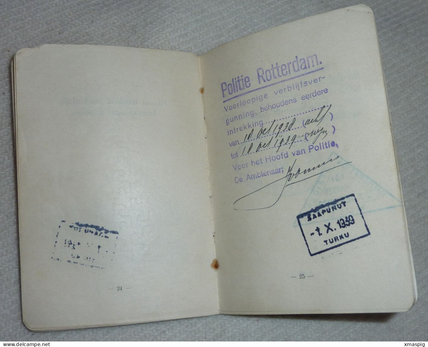 Finnland 1938 Consular Passport Reisepass Passeport - Documenti Storici