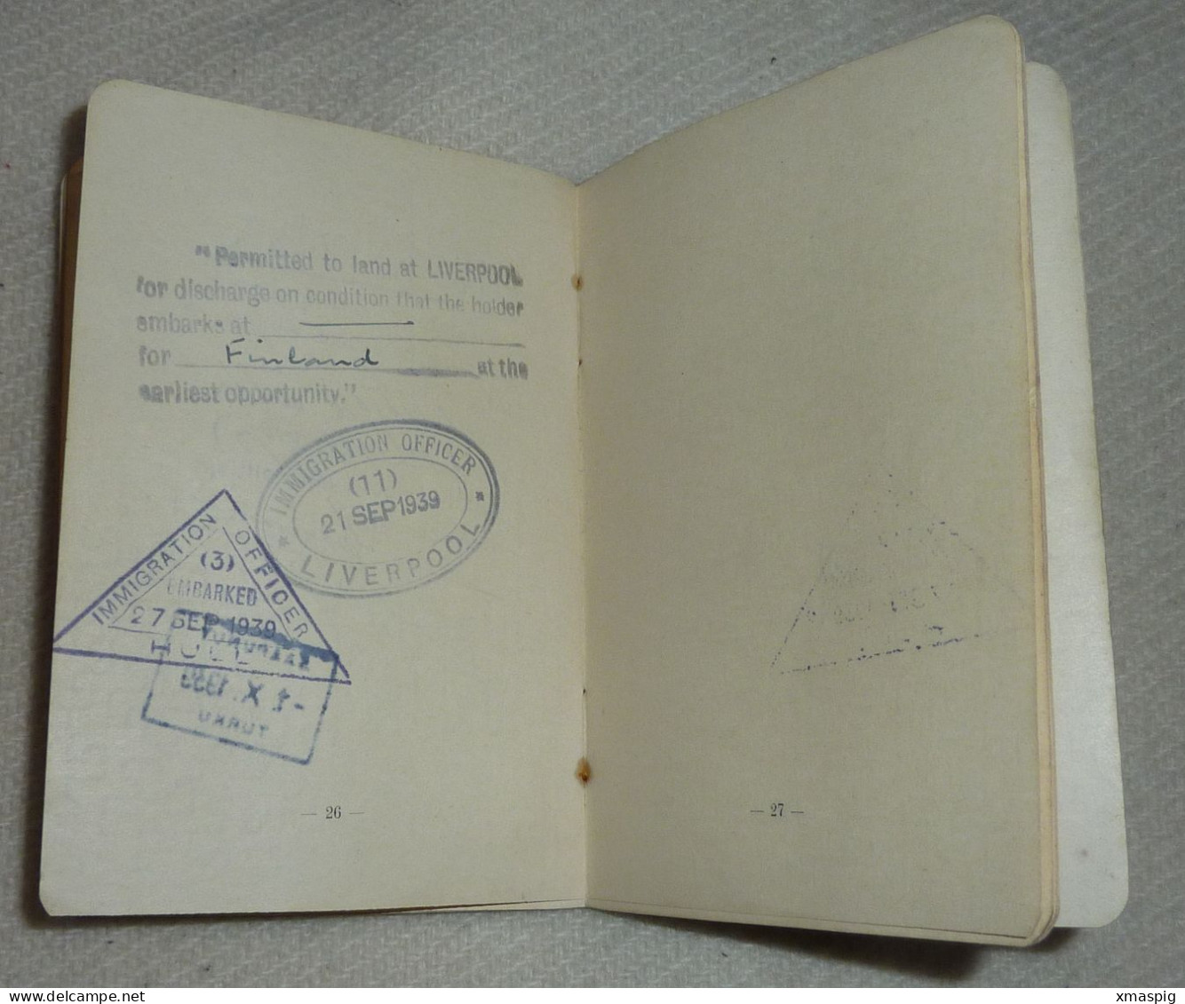 Finnland 1938 consular passport reisepass passeport