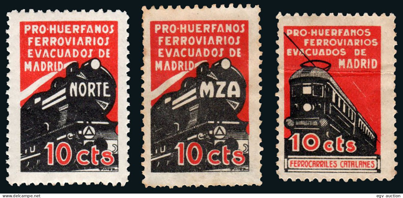 Madrid - Guerra Civil - Em. Local Republicana - Allepuz * 81/3 - "Pro Huérfanos Ferroviarios" - Emisiones Repúblicanas