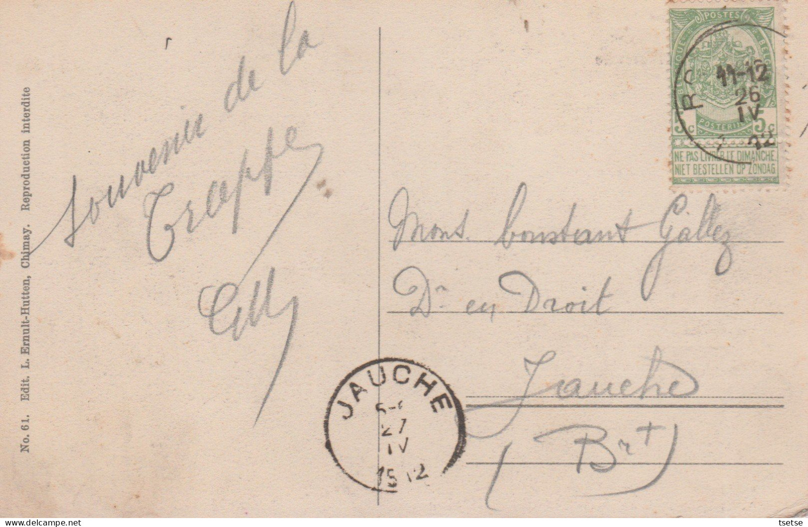 Chimay - Abbaye De La Trappe - La Brasserie , La Fromagerie Et Le Réfectoire - 1912 ( Voir Verso ) - Chimay