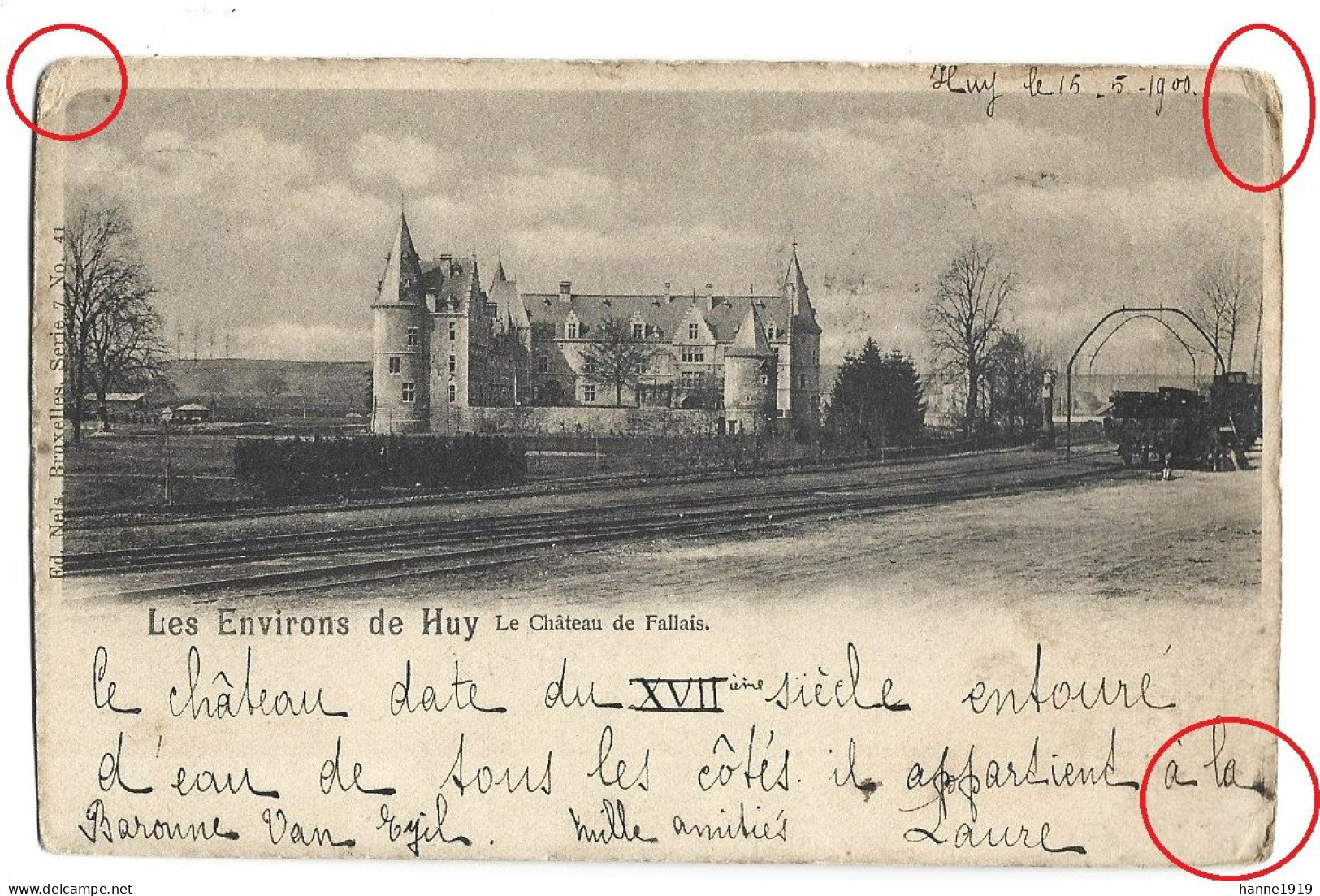 Huy Le Chateau De Fallais Cachet 1900 Houdeng Htje - Huy