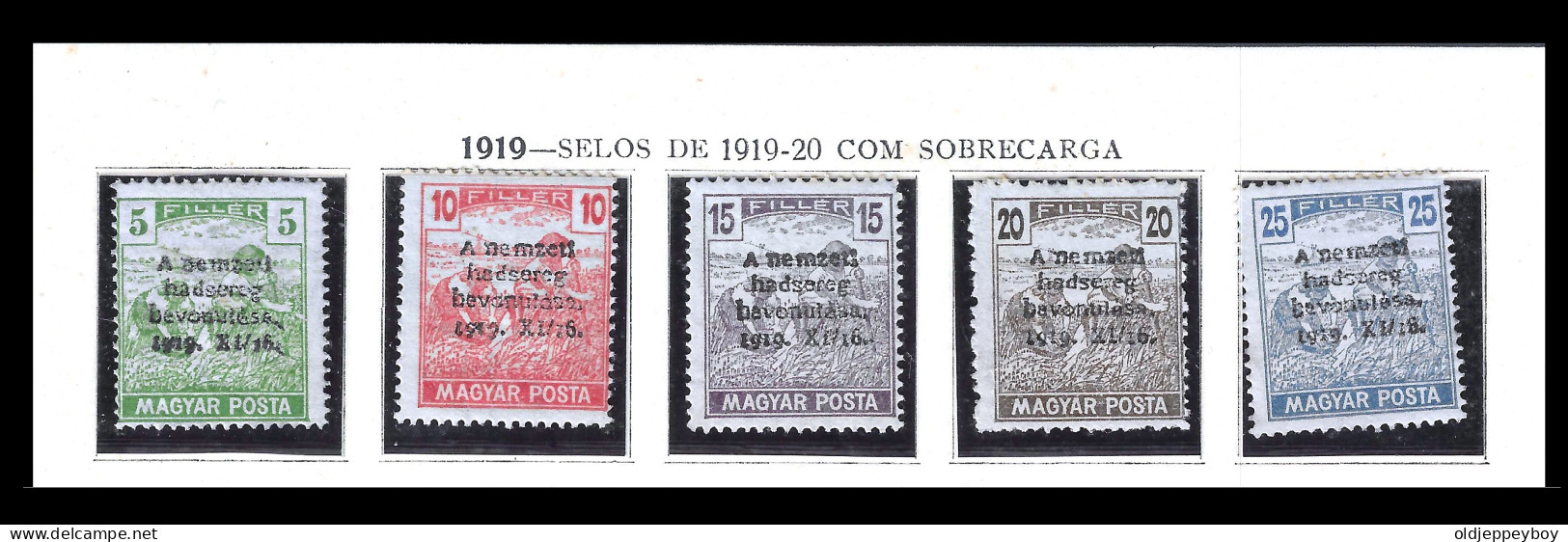 HUNGARY UNGHERIA MAGYAR 1919 Horthy-Army In Budapest HARVESTING OVERPRINTED SZEGED ISSUE 15f MLH COMPLETE SET - Autres & Non Classés