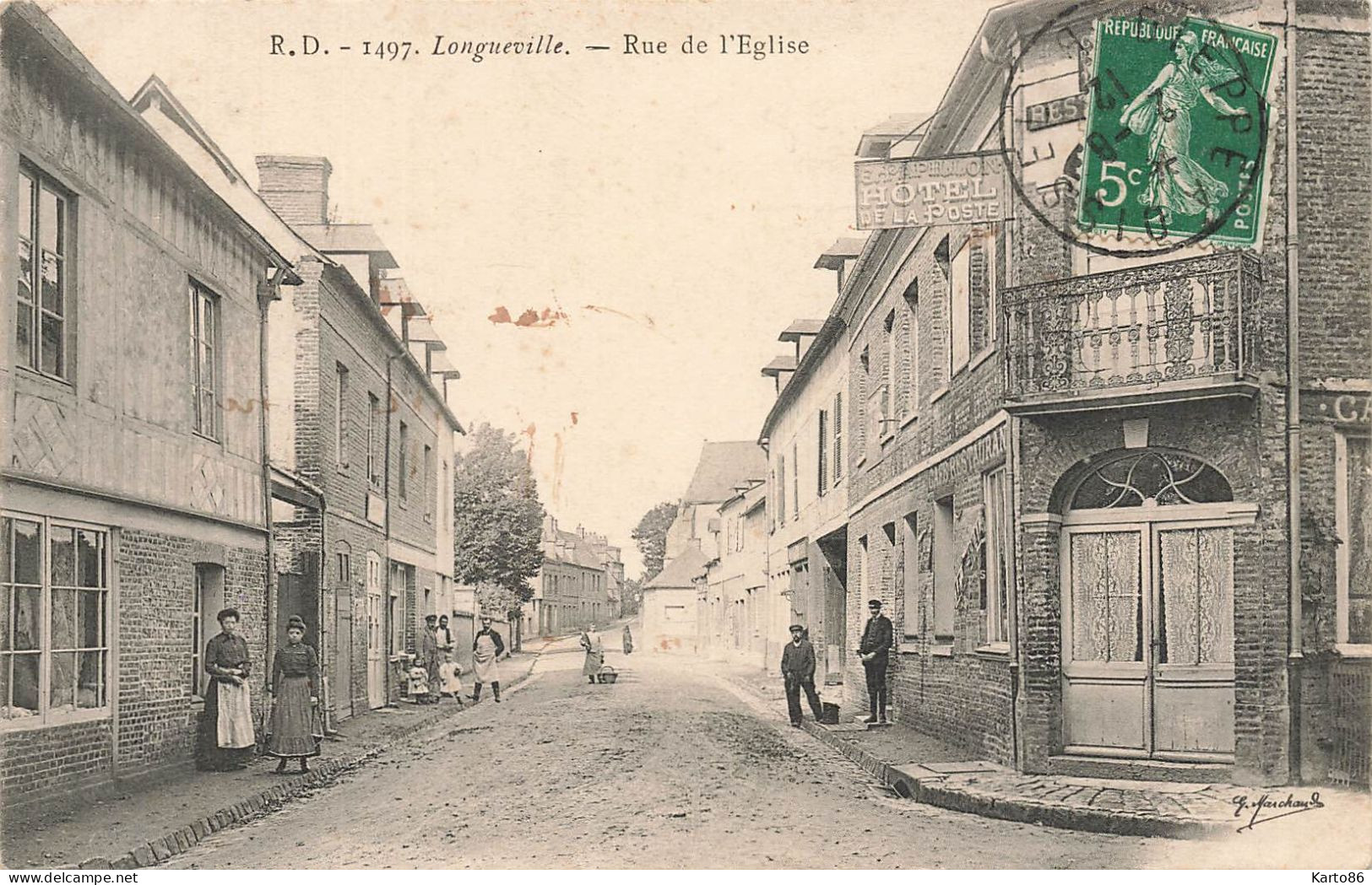 Longueville * La Rue De L'église * Hôtel De La Poste * Restaurant - Other & Unclassified
