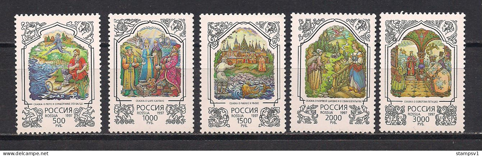 Russia 1997 Birth Bicentenary Of A.S.Pushkin. Mi 591-95 - Nuevos