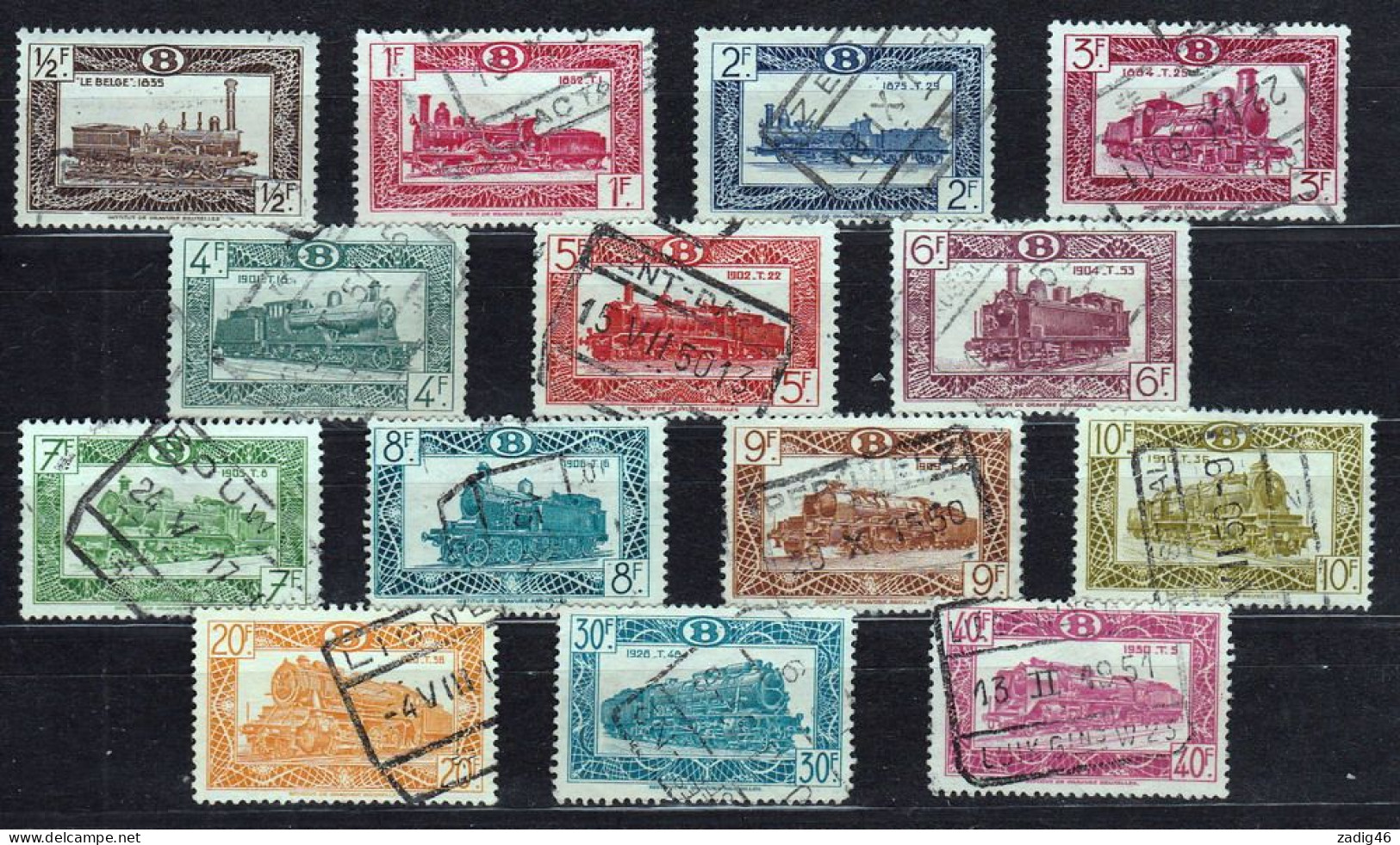 BELGIQUE - CHEMINS DE FER - PETIT LOT DE 14 TIMBRES OBLITERES - Afgestempeld