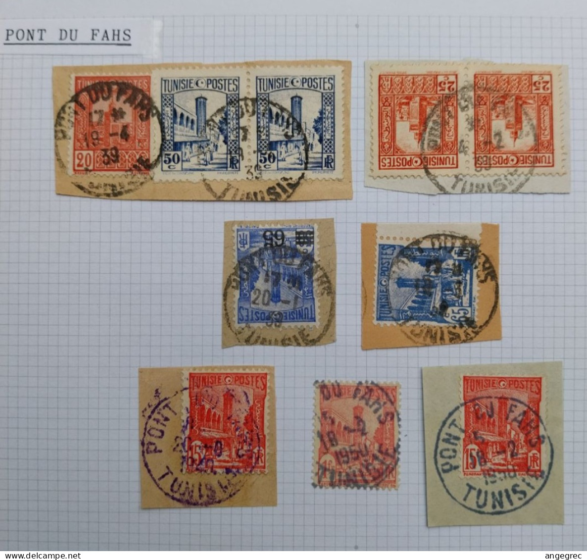 Tunisie Lot Timbre Oblitération Choisies Pont Du Fahs Dont Fragment à Voir - Used Stamps
