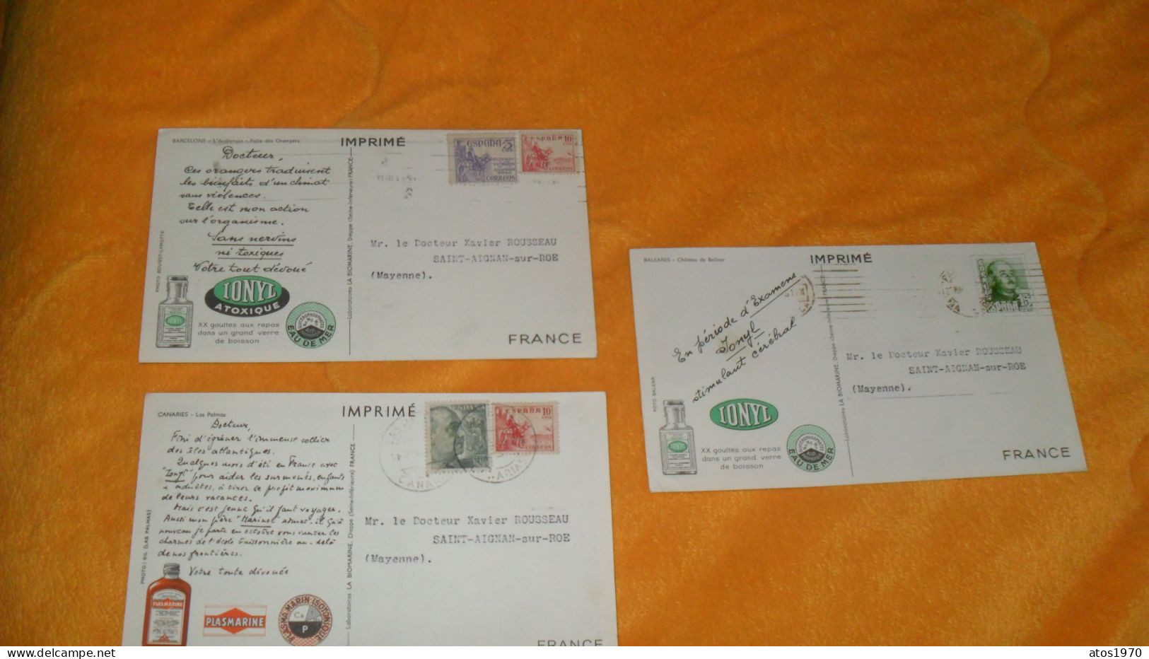 LOT 3 CARTES POSTALES ANCIENNES DATE ?../ CANARIES - LAS PALMAS, BALEARES - CHATEAU DE BELIVER, BARCELONE. L'AUDIENCA.. - Cartoline Maximum