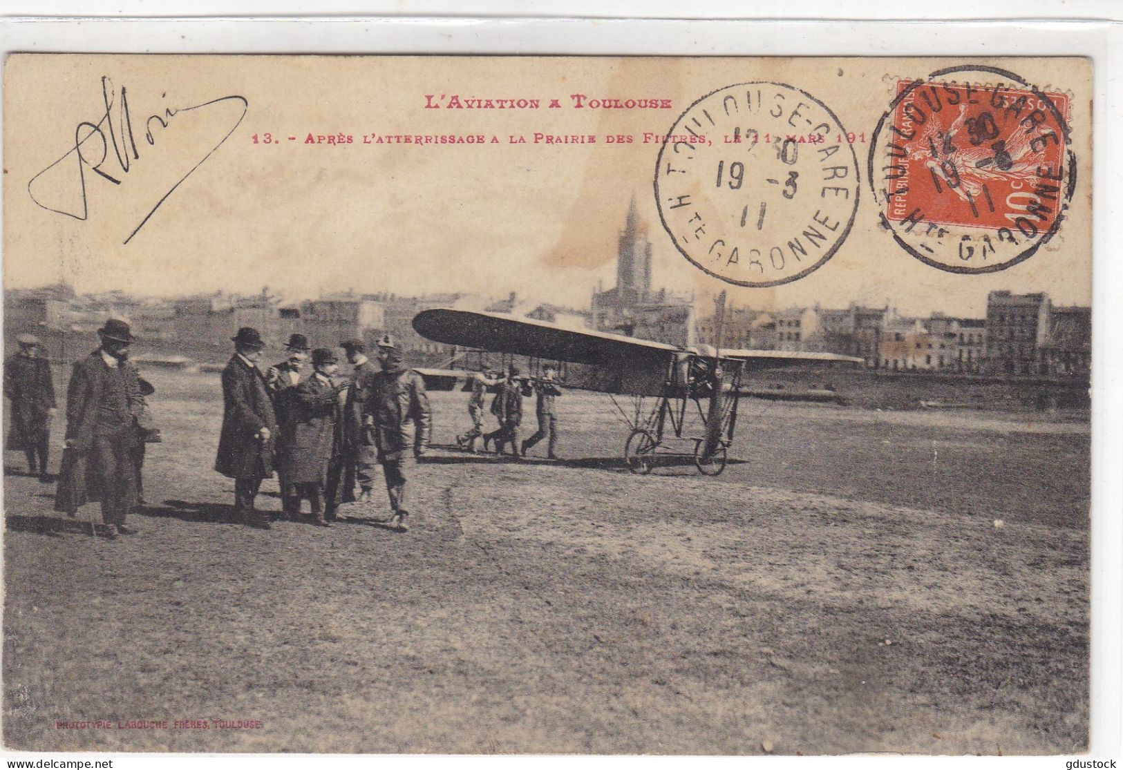 L'Aviation à Toulouse - Après L'atterrissage à La Prairie Des Filtres, Le 1er Mars 1911 - Autres & Non Classés