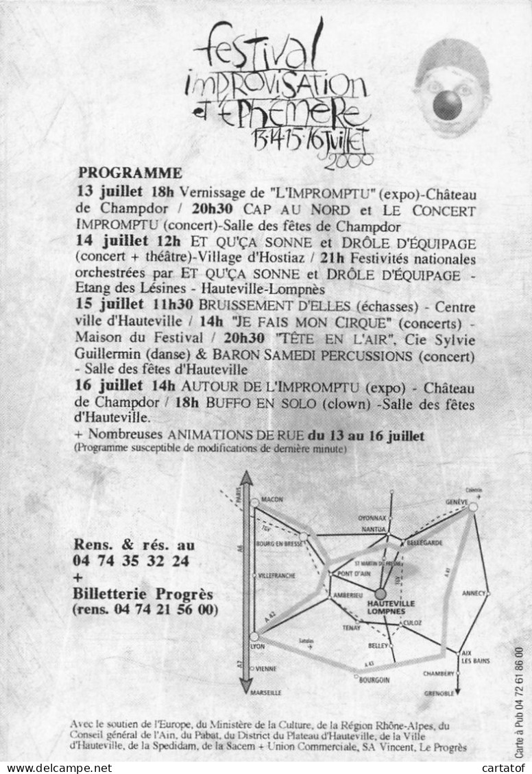 HAUTEVILLE . Festival Improvisatin Et Emphémère . Juillet 2000 - Advertising