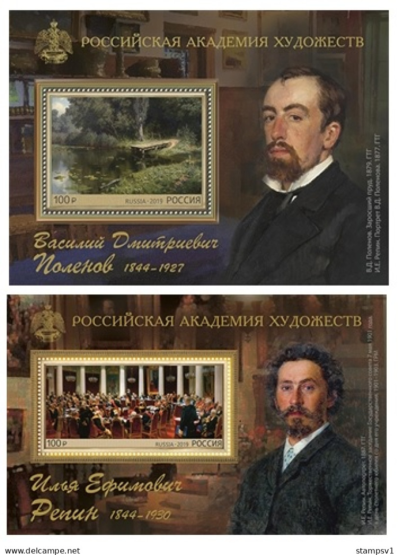 Russia 2019 Russian Painters V.Polenov And I.Repin. Bl 274, 276 - Nuovi