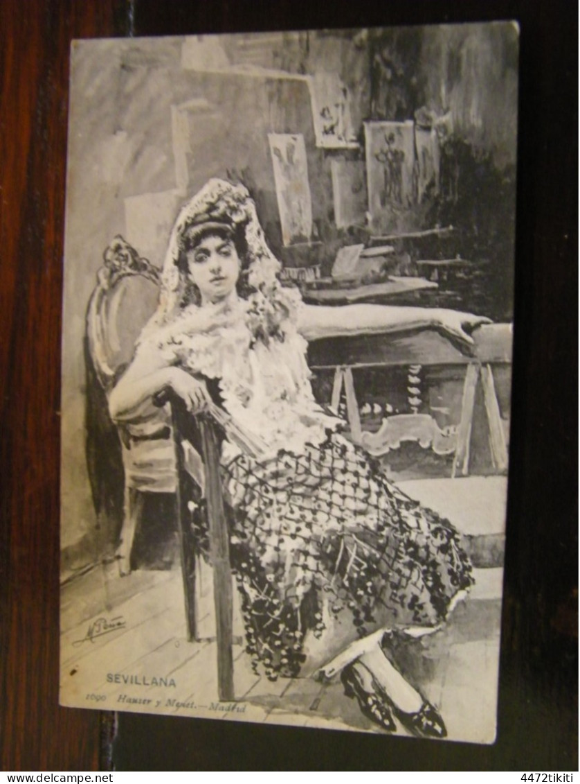 CPA - Espagne - Danseuse Costume - Sevillana - 1903 - SUP (HT 4) - Dans