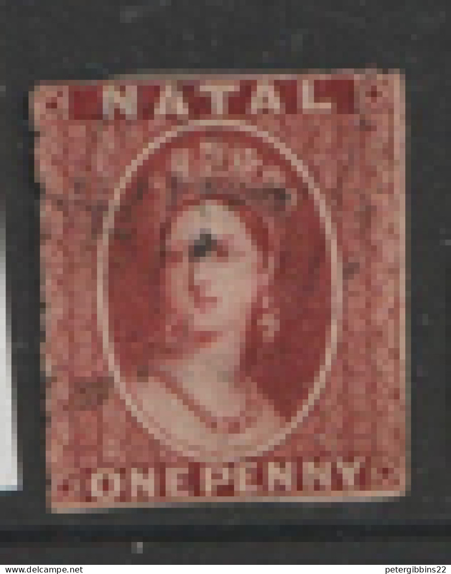 Natal  1863 SG 18 1d  Trimmed Fine Used - Natal (1857-1909)
