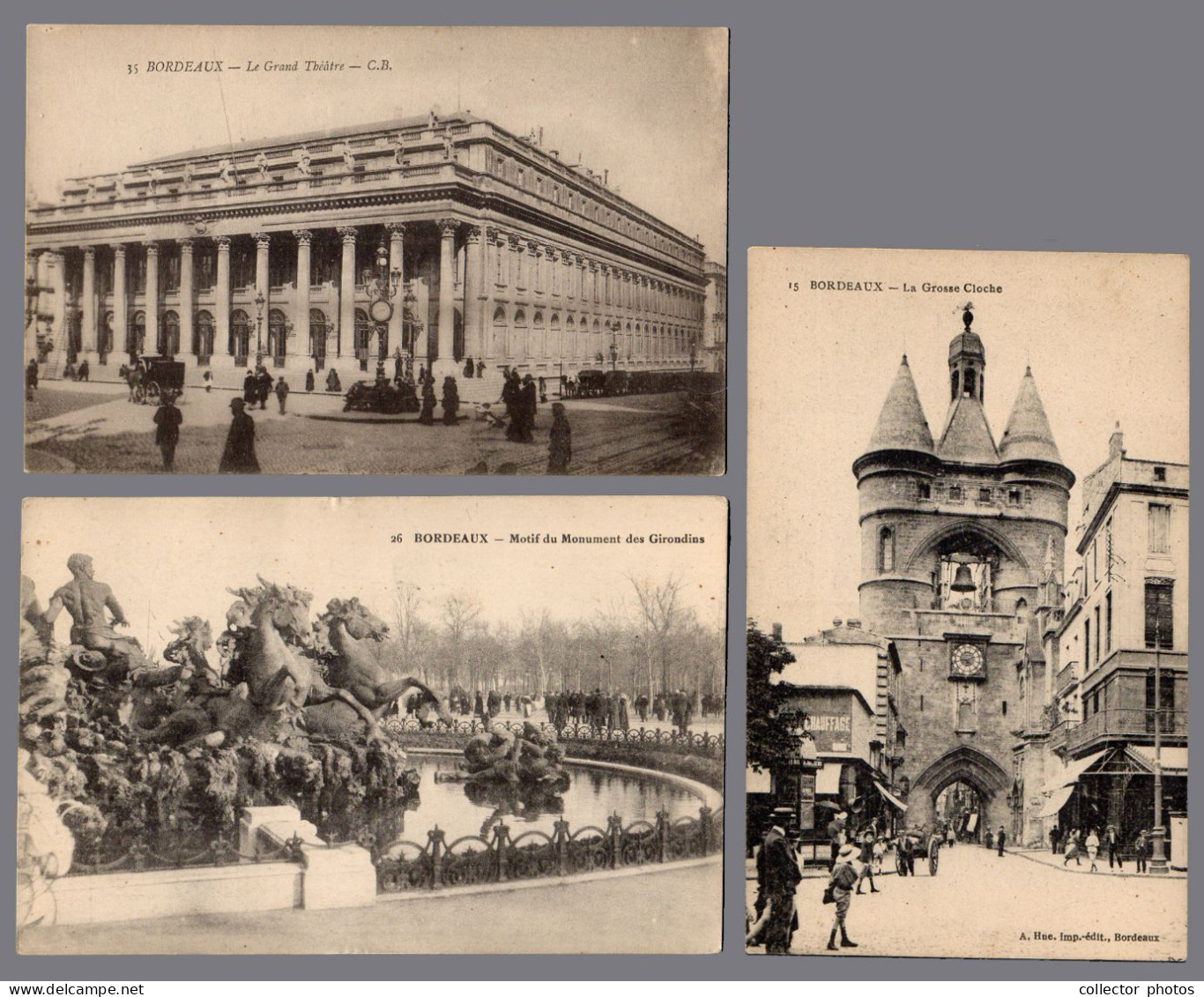 Bordeaux, France. 1900s. Set Of 3 Unused Genuine Postcards [de42671] - Collezioni E Lotti