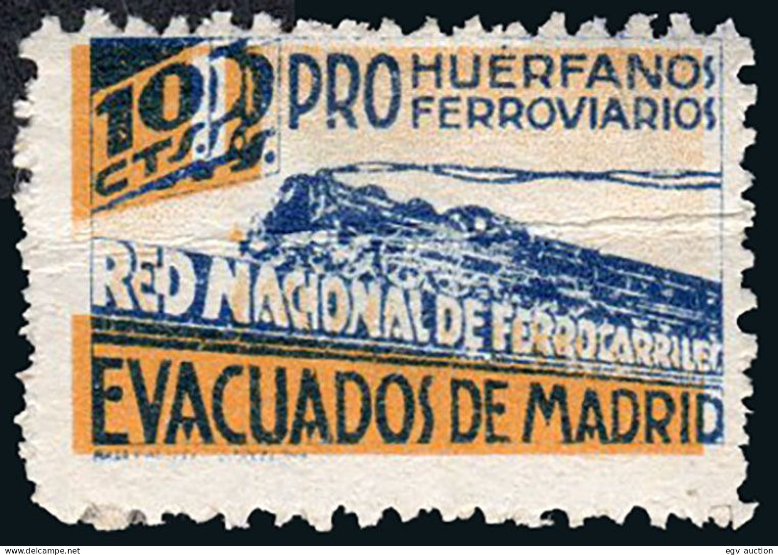 Madrid - Guerra Civil - Em. Local Republicana - Allepuz * 85 - "10 Cts. Pro Huérfanos Ferroviarios" - Republican Issues