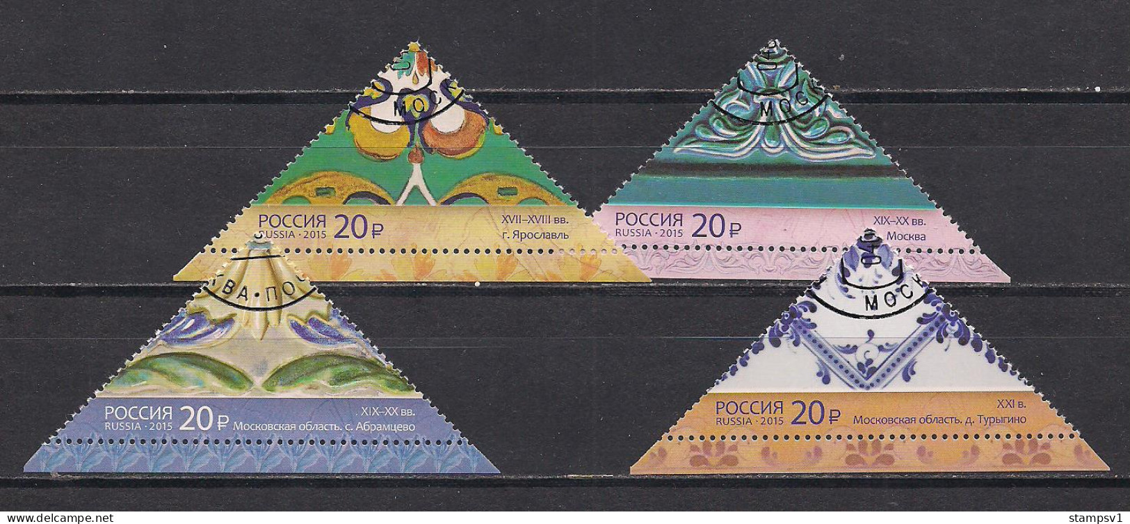 Russia 2015  Porcelain Tiles. Mi 2195-98 CTO - Used Stamps