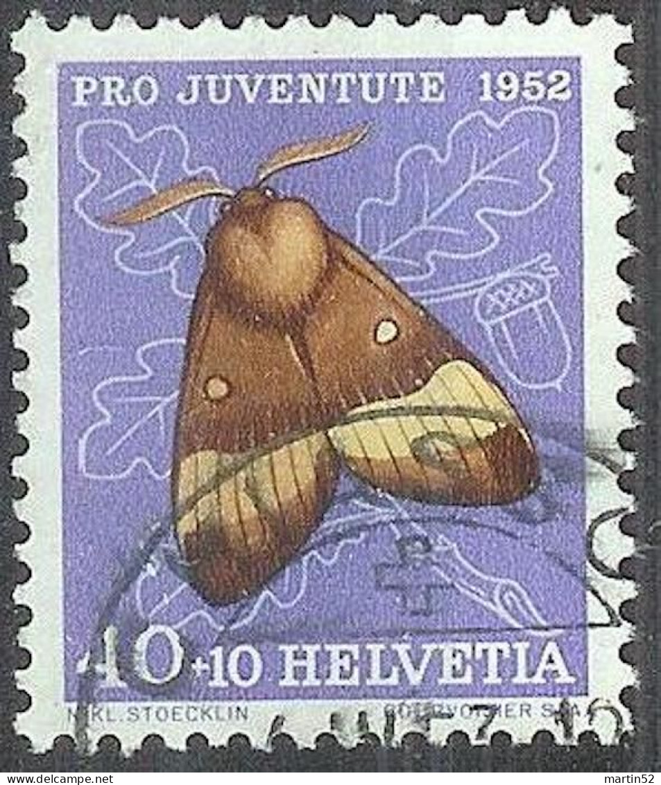 Schweiz Suisse Pro Juventute 1952: Eichenspinner Zu WI 147 Mi 579 Yv 530 Mit ⊙ CHIASSO 4.III.53 (Zumstein CHF 12.00) - Used Stamps