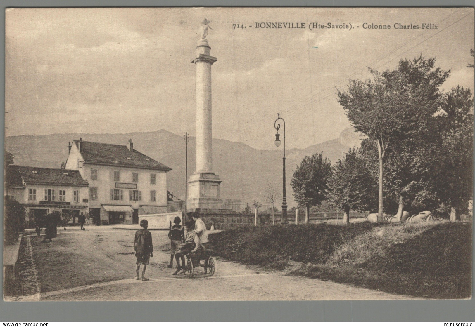 CPSM 74 - Bonneville - Colonne Charles Félix - Bonneville