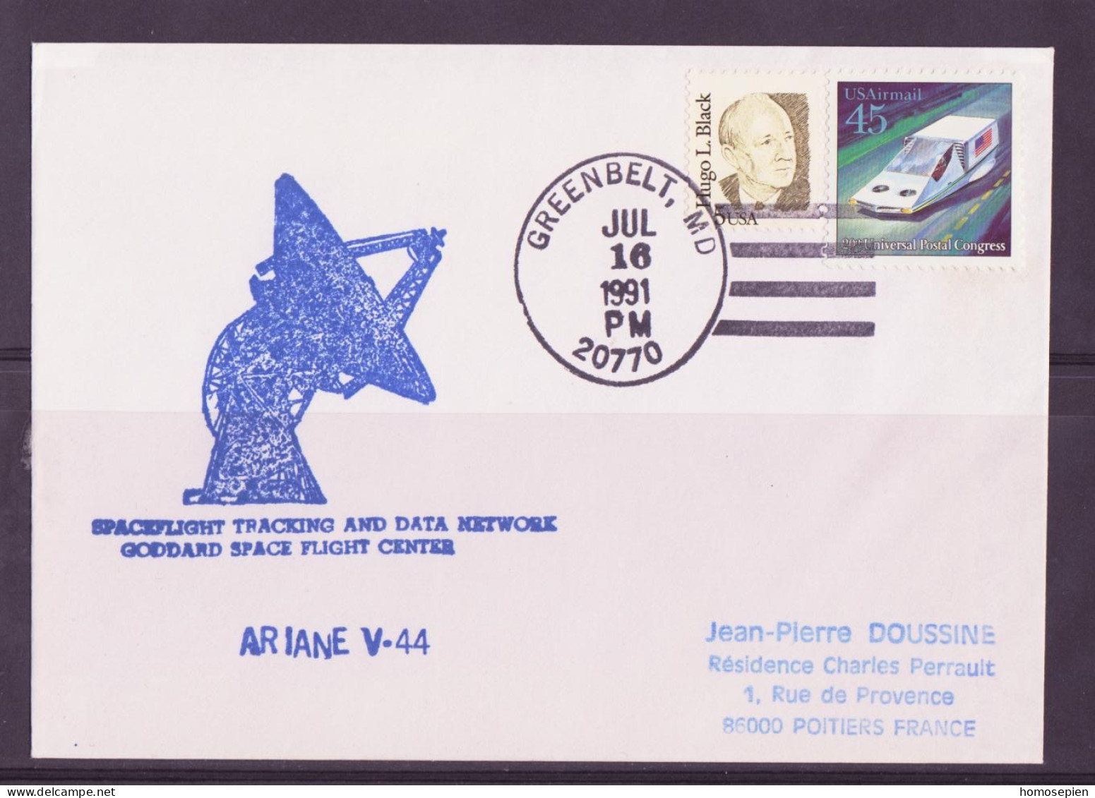 Espace 1991 07 17 - NASA - Ariane V44 - Station Radar - Europe