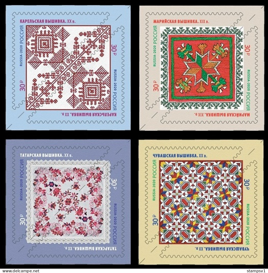 Russia 2020 Decorative And Applied Arts Of Russia. Embroidery. Mi 2868-2871 - Unused Stamps