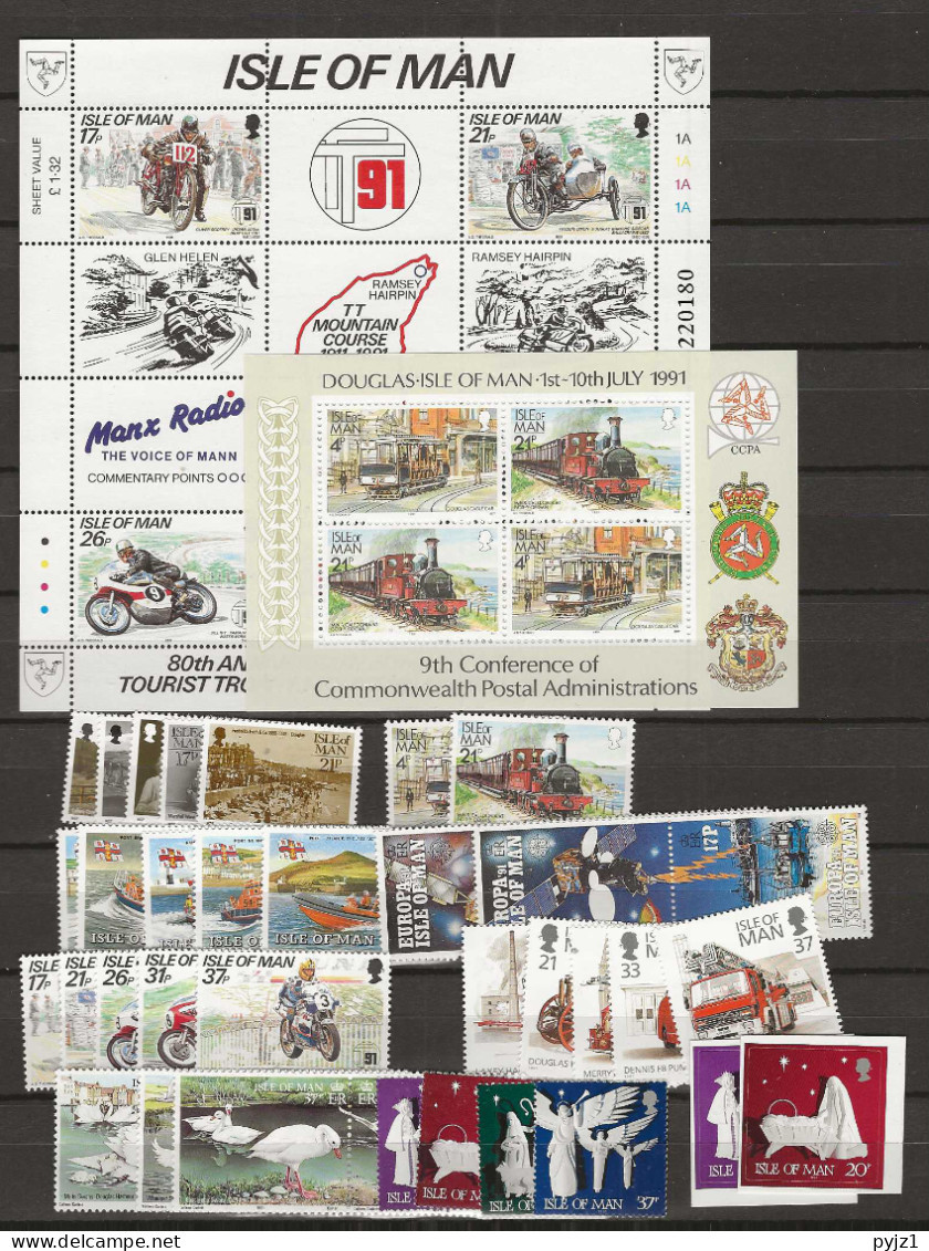 1991 MNH Isle Of Man, Year Collection, Postfris** - Man (Eiland)