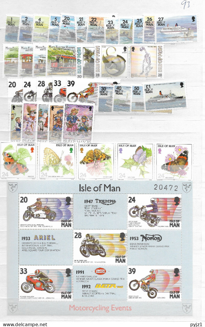 1993 MNH Isle Of Man, Year Collection, Postfris** - Man (Eiland)