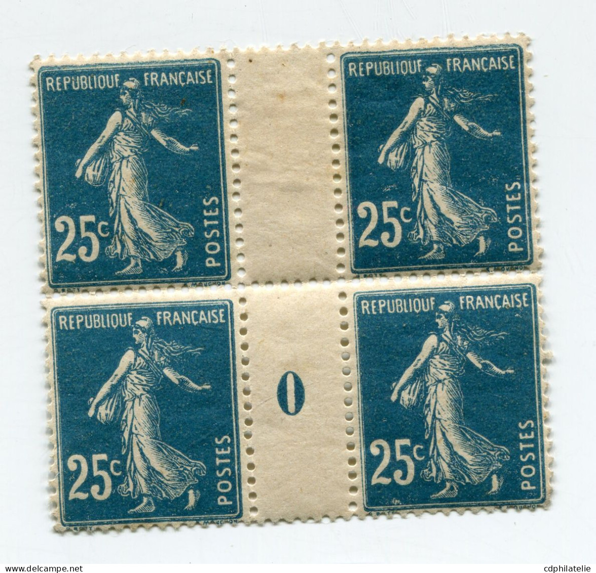 FRANCE N°140 ** EN BLOC DE 4 AVEC MILLESIME 0 ( 1910 ) - Millesimi