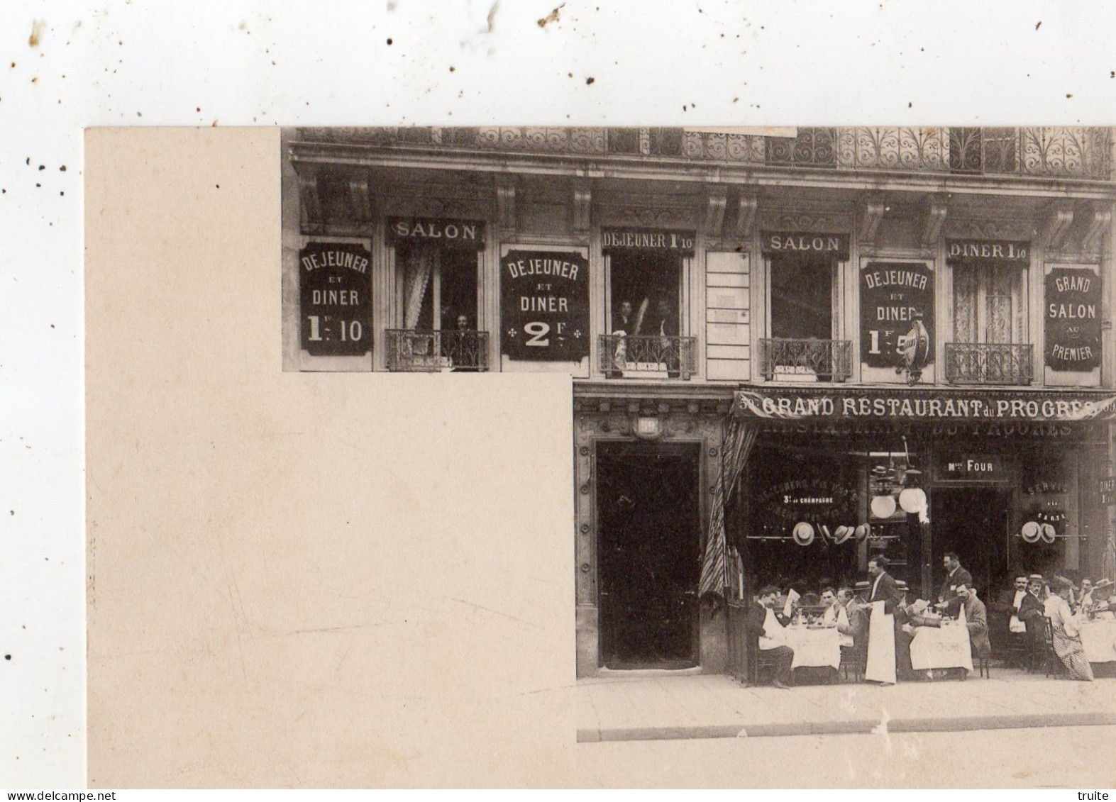 PARIS RUE DE RENNES " GRAND RESTAURANT DU PROGRES " ( CARTE PRECURSEUR ) - Arrondissement: 06