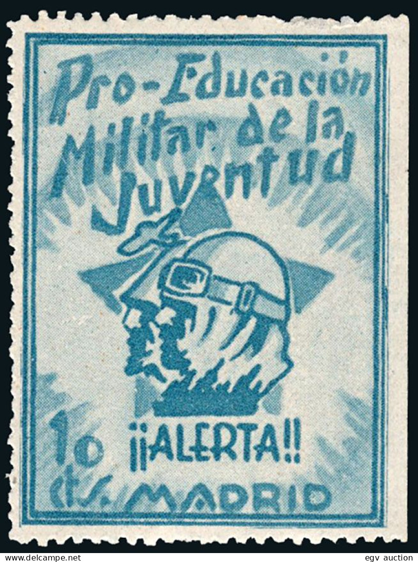 Madrid - Guerra Civil - Em. Local Republicana - Allepuz ** 105 - "10 Cts. Pro Educación Militar De La Juventud" - Emissioni Repubblicane