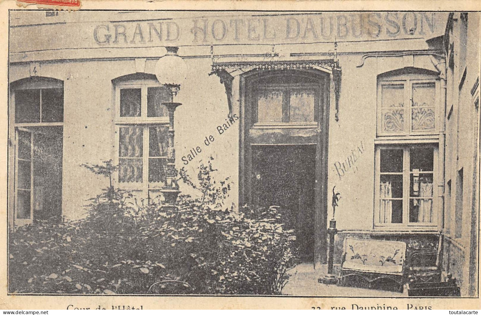 CPA PARIS GRAND HOTEL D'AUBUSSON 33 RUE DAUPHINE COUR DE L'HOTEL  Voir Description - Cafés, Hôtels, Restaurants