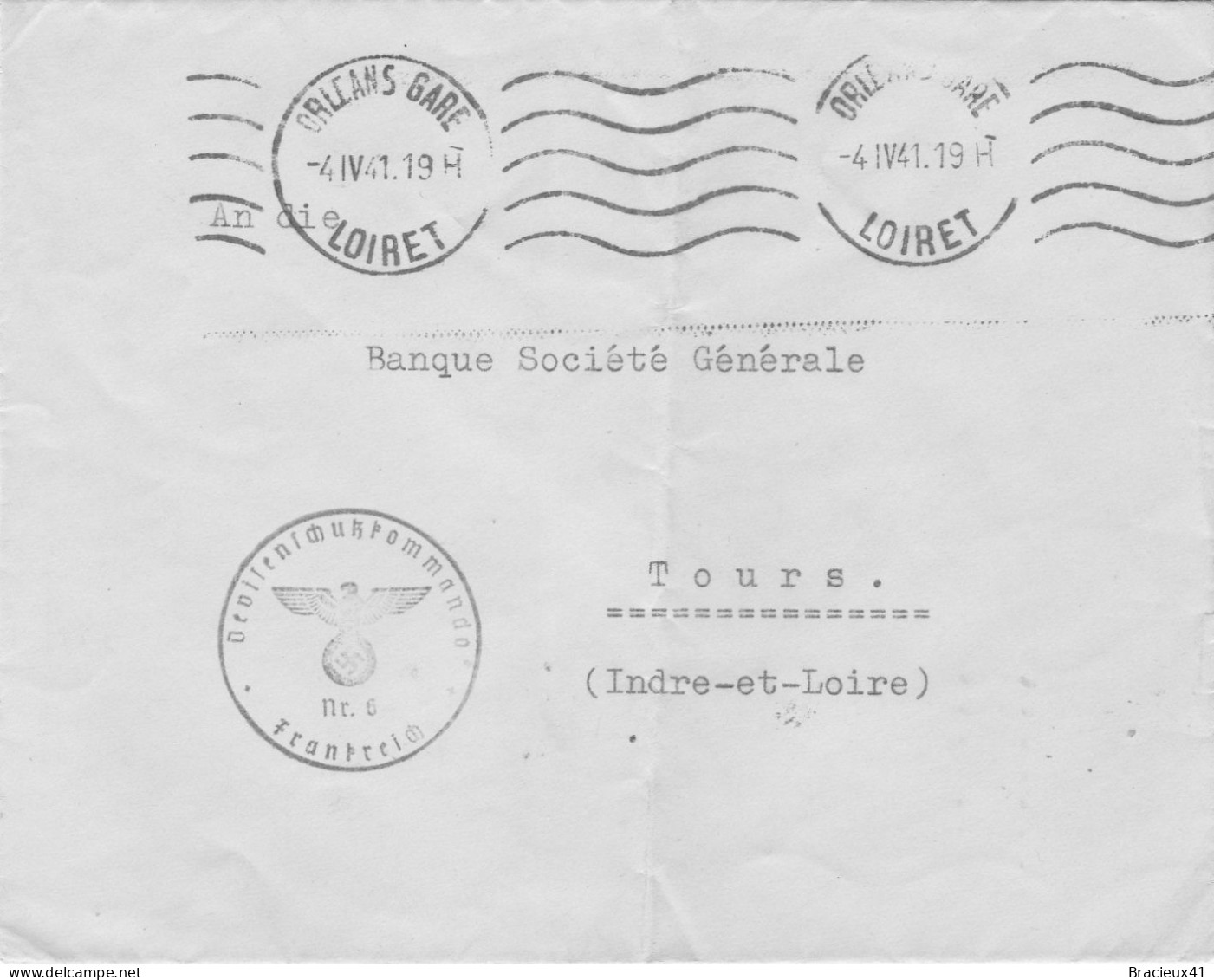 Enveloppe Oblitération Allemande Croix Gammée 1941 - Guerra Del 1939-45