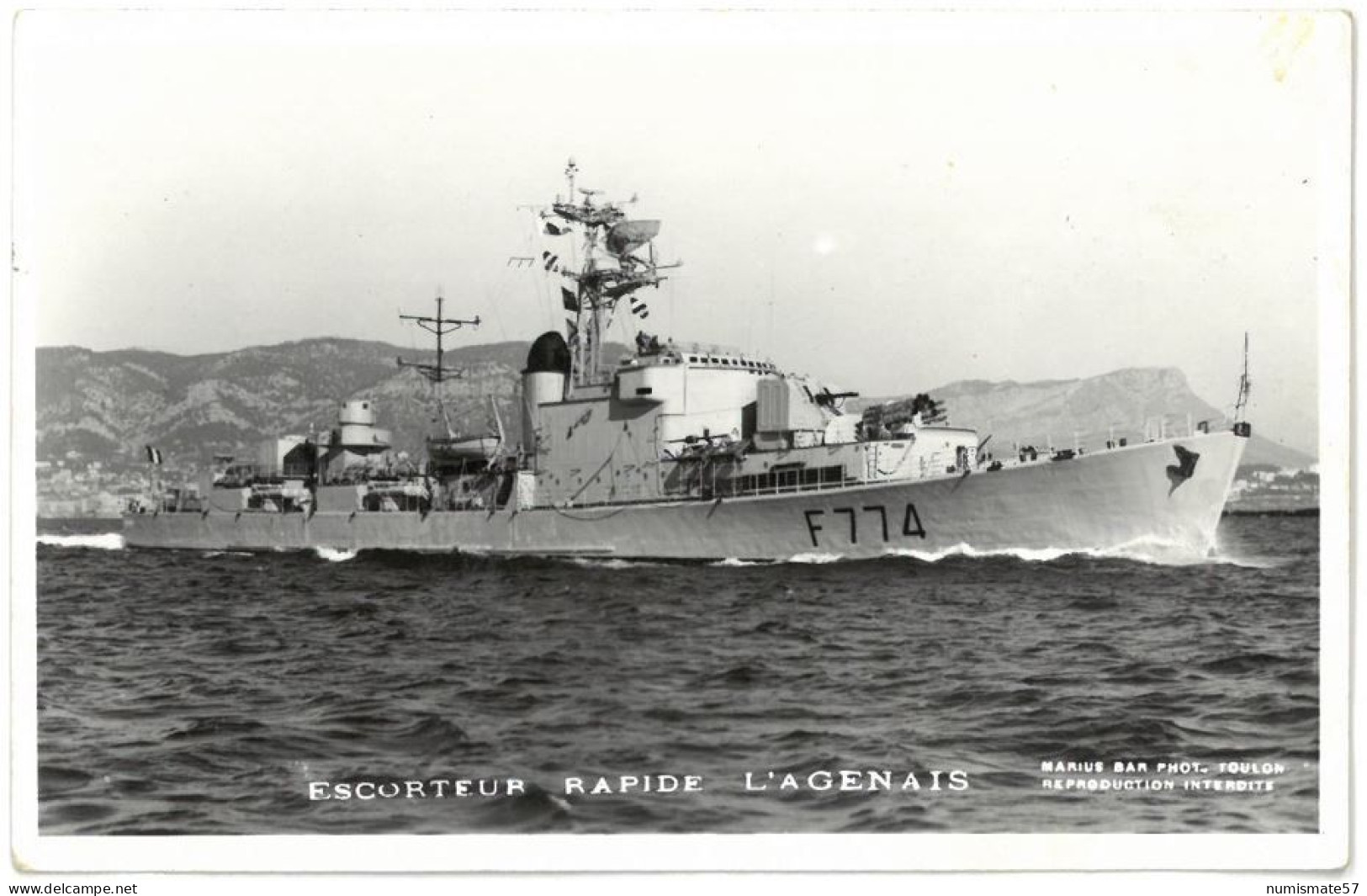 CPA Escorteur Rapide L'AGENAIS - Ed. Marius Bar , Toulon - Guerre