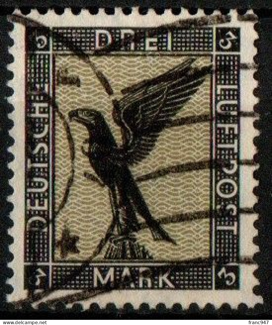 GERMANIA - 1926 Aquila 3m Nero E Oliva - Unificato A34 USATO - Luft- Und Zeppelinpost