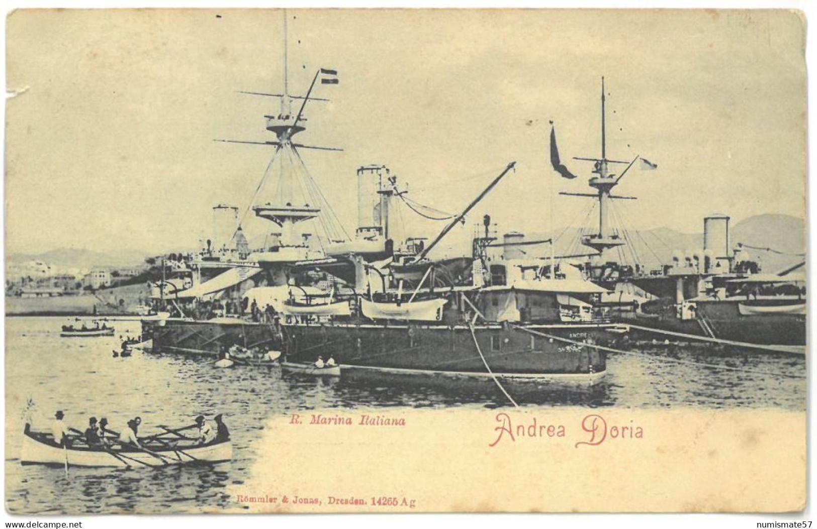 CPA ANDREA DORIA - R. Marina Italiana - Ed. Römmler & Jonas , Dresden N°14265 Ag - Oorlog