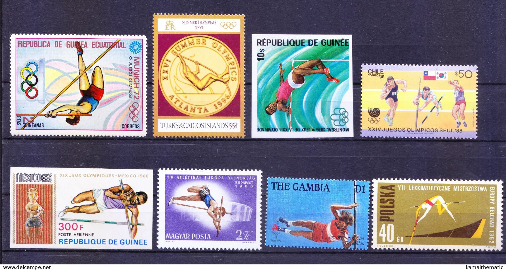 All Different 8 MNH Pole Vault, Sports, Olympic Stamps - Leichtathletik