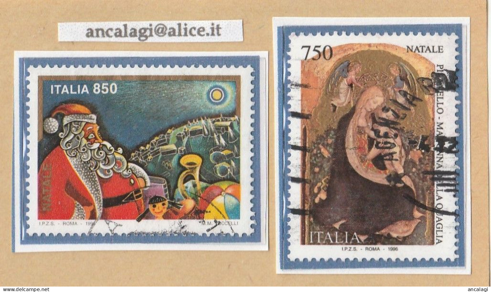 USATI ITALIA 1996 - Ref.0757 "NATALE" Serie Di 2 Val. - - 1991-00: Oblitérés