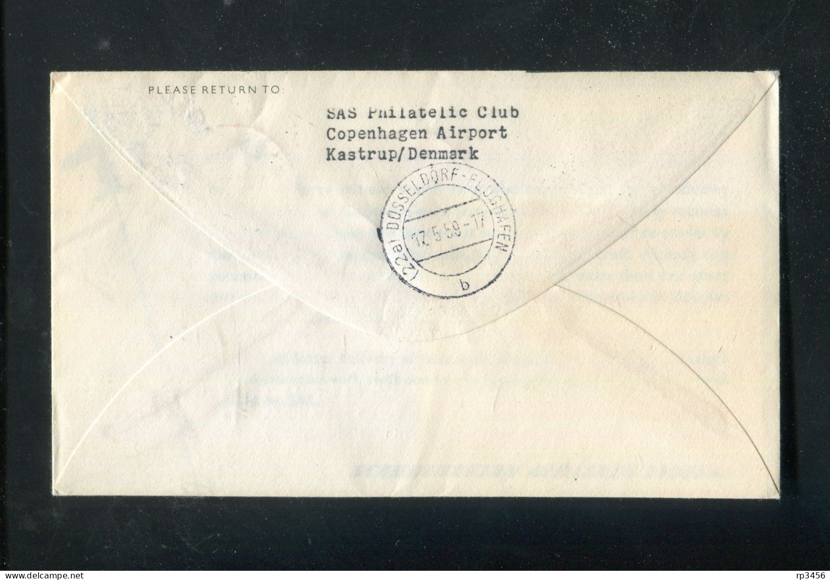 "DAENEMARK" 1959, SAS-Caravelle-Erstflugbrief "Copenhagen-Duesseldorf" (R1141) - Airmail